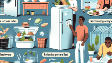 An image graphic illustrating Save Money by Reducing Food Waste: Practical Tips.