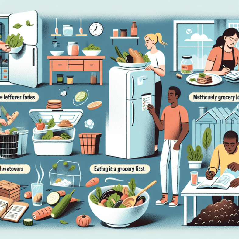 An image graphic illustrating Save Money by Reducing Food Waste: Practical Tips.