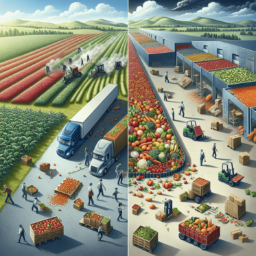 An image graphic illustrating Food Waste in the Supply Chain: Challenges and Solutions.