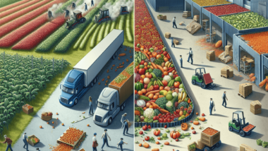 An image graphic illustrating Food Waste in the Supply Chain: Challenges and Solutions.
