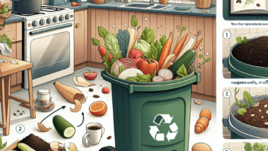 An image graphic illustrating Food Waste Composting at Home: A Beginner's Guide.