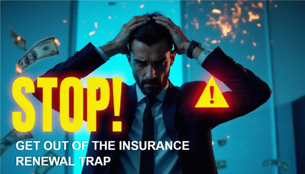 Image with text Get out of the annual insurance renewal trap.